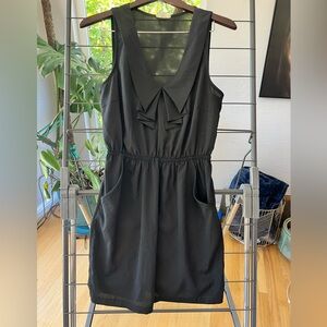 Silence + Noise Black Sleeveless Dress with Ruffle Detail - Size M